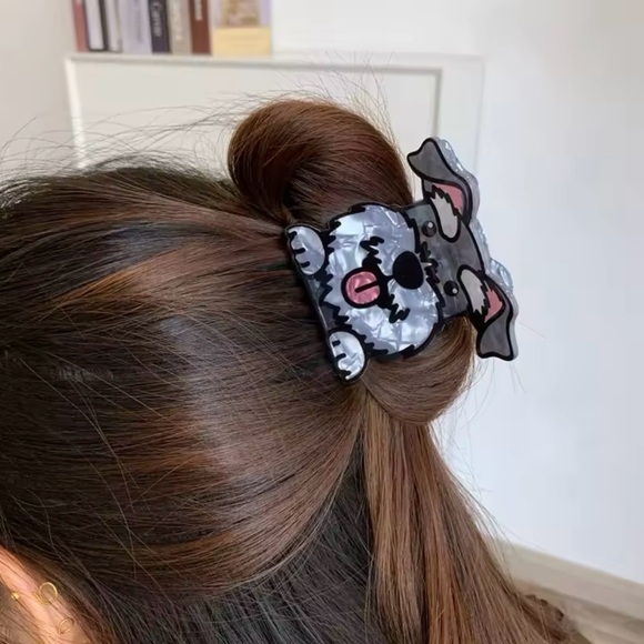 Cute Dog Hair Clip Breed Schnauzer Trendy Minimalist Acrylic Comb Claw - Picture 2 of 2